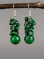 Серьги из малахита "Созвучие" 03-1574