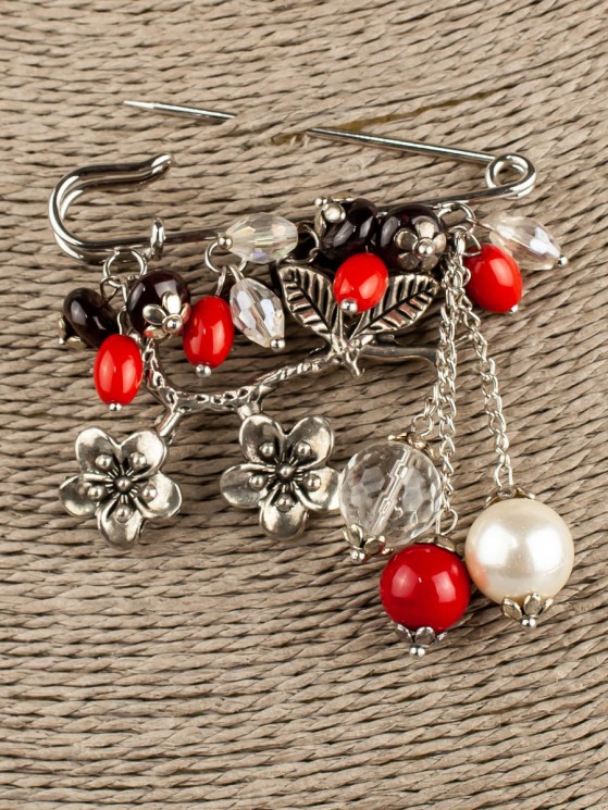 Брошь-булавка из граната "Флорентина" бшс-5154