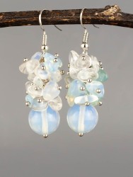 Серьги из лунного камня "Созвучие" 03-1575