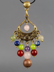 Кулон-оберег со шнурком  "7 камней - Близнецы" пд-1072