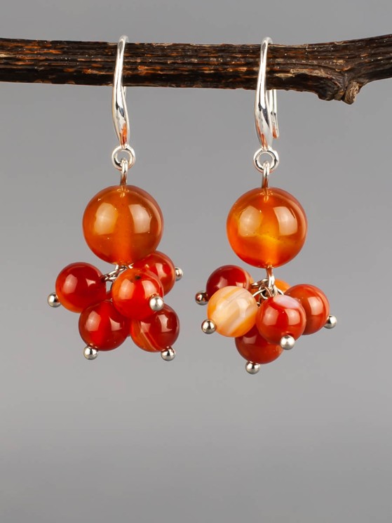 Серьги из сердолика "Гармония" 03-1623