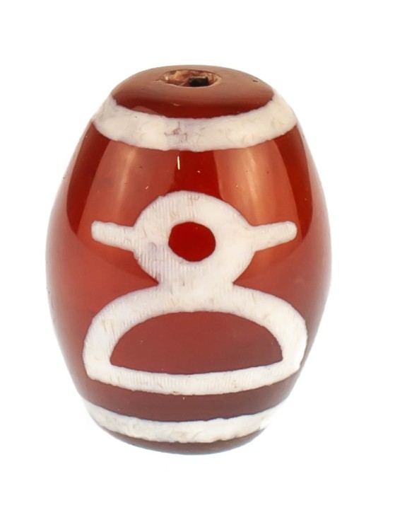 Бусина из сердолика "Дзи Бог богатства Кубера" пдв-1015