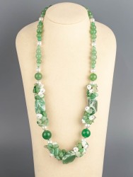 Бусы из нефрита "Сказки леса" 10-051