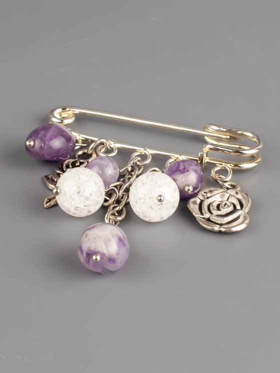 Брошь-булавка из аметиста "Флорентина" бшс-5156