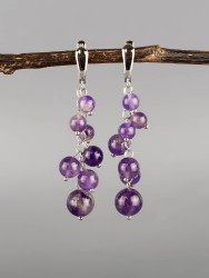 Серьги из аметиста "Водопад" 03-1791