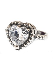 Кольцо из фианита "Сердце" кг-697-ФН