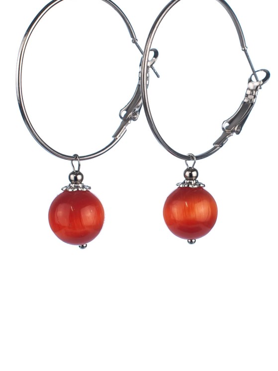 Серьги из кошачьего глаза "Самба" 03-1447