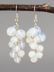 Серьги из лунного камня "Соцветие" 03-1577