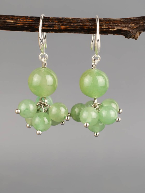 Серьги из нефрита "Гармония" 03-1625