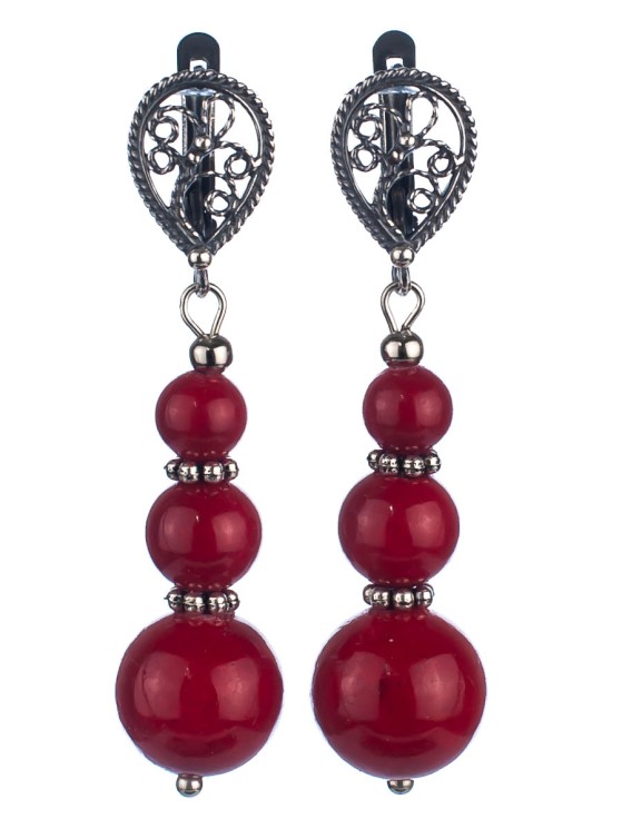 Серьги из им. коралла "Дамира" 03-1448