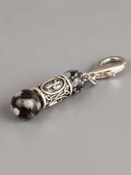 Брелок "Руна Наутиз" с обсидианом БРК-936