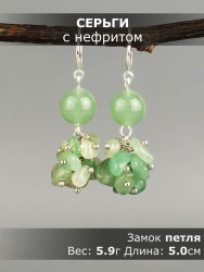Серьги из нефрита "Рапсодия" 03-1626