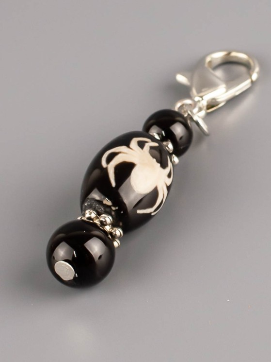 Брелок "Дзи Паук" с агатом БРК-960