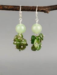 Серьги из нефрита "Рапсодия" 03-1627