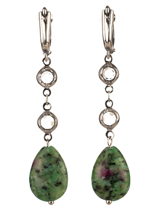 Серьги из цоизита "Дива" 03-733
