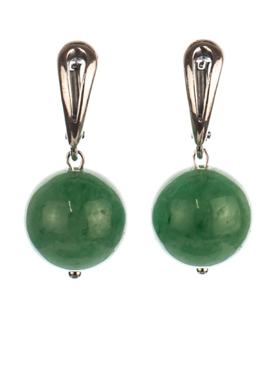 Серьги из нефрита "Классика 14" с9849