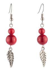 Серьги из имитации коралла "Сантия" с8807
