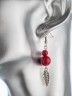 Серьги из имитации коралла "Сантия" с8807