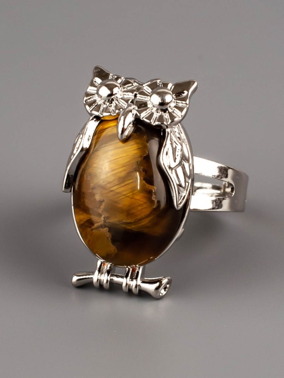 Кольцо из тигрового глаза "Мудрость" 04-768