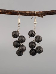 Серьги из лавы "Ёлочка" с9210