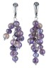 Серьги из аметиста и хрусталя "Смородина" 03-1130