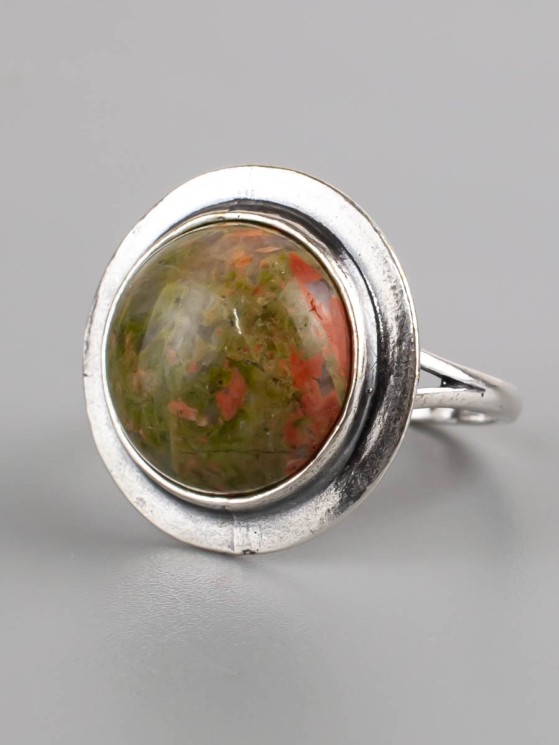 Кольцо из унакита "Рондо" кг-983-УН