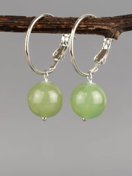 Серьги "Самба" нефрит, арт. с8061