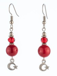 Серьги из имитации коралла "Сантия" с8808