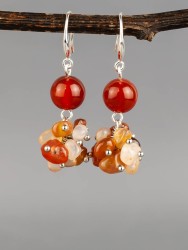 Серьги из сердолика "Рапсодия" 03-1629