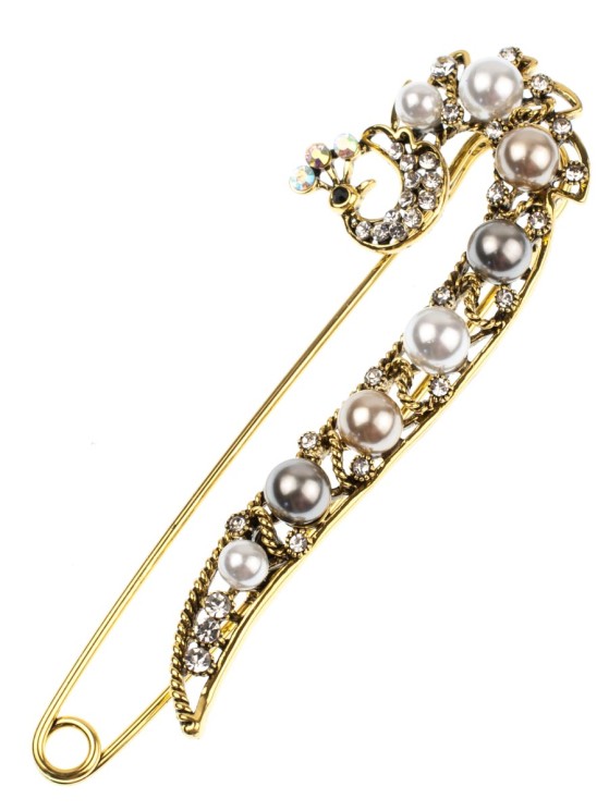 Брошь-булавка со стразами "Сияние " бшс-5054