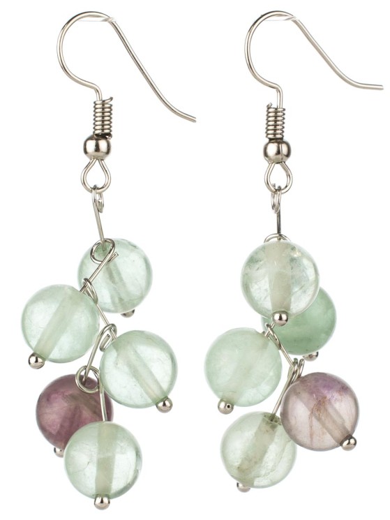 Серьги из флюорита "Ёлочка" с9211