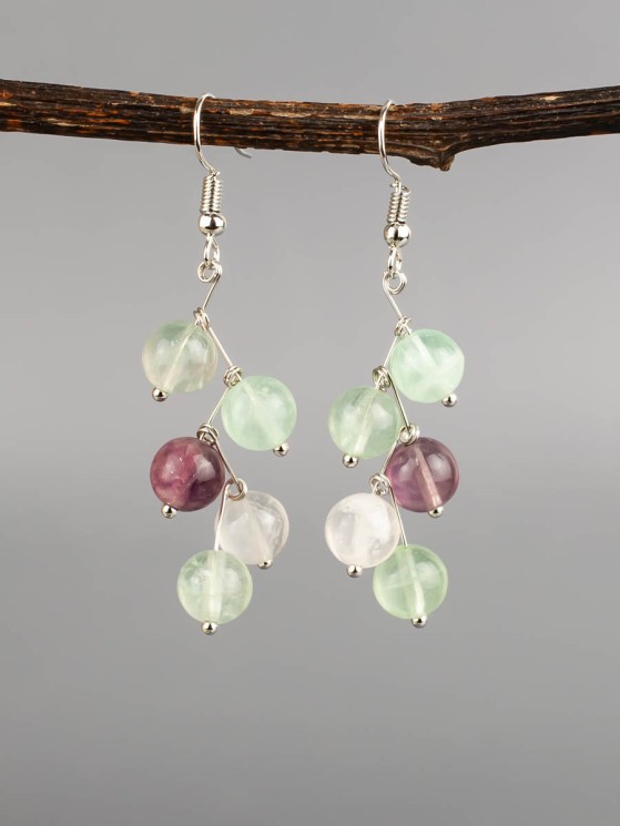 Серьги из флюорита "Ёлочка" с9211