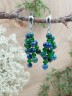 Серьги из азурмалахита и хрусталя "Смородина" 03-1131