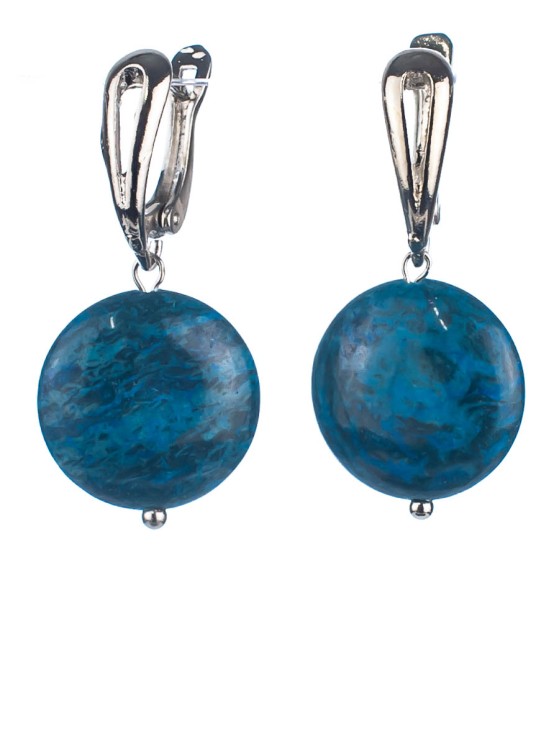 Серьги из хризоколлы "Рондо" 03-1452