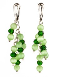Серьги из кошачьего глаза "Смородина" с8909