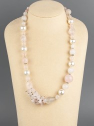 Бусы из розового кварца "Нежность" 10-098