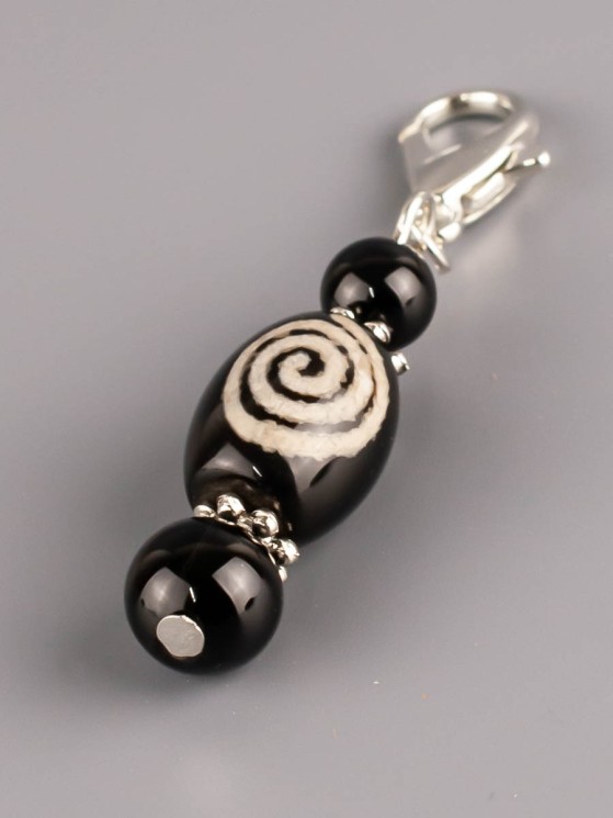 Брелок "Дзи Спираль Вселенной" с агатом БРК-963