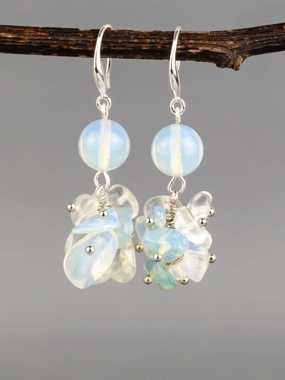 Серьги из лунного камня "Рапсодия" 03-1630