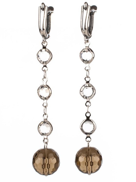 Серьги из раухтопаза "Дива" 03-358