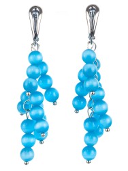 Серьги из кошачьего глаза "Смородина" 03-1132