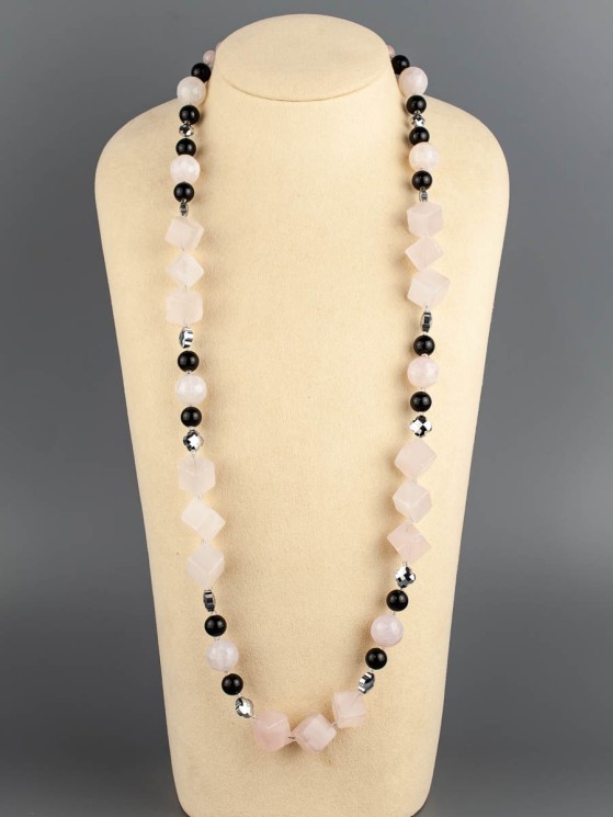 Бусы из розового кварца "Нежность" 10-099