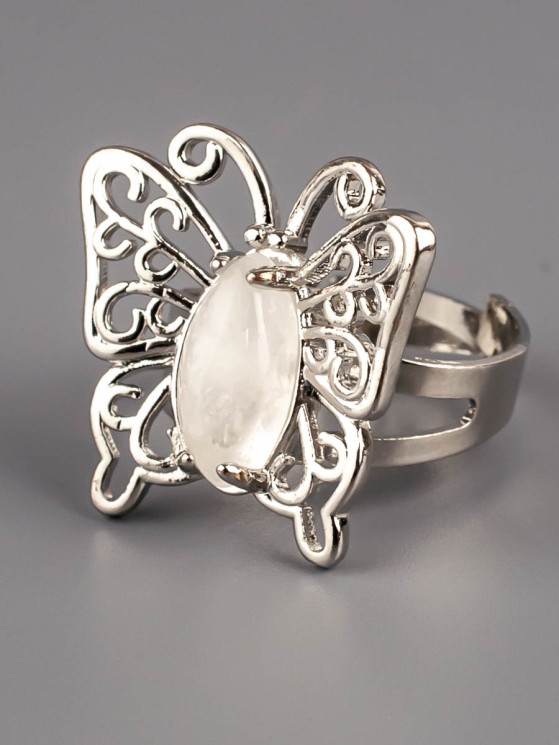 Кольцо из горного хрусталя "Бабочка" 04-862