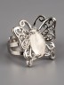 Кольцо из горного хрусталя "Бабочка" 04-862