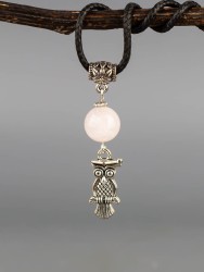 Кулон с розовым кварцем "Стильная штучка" 01-1322