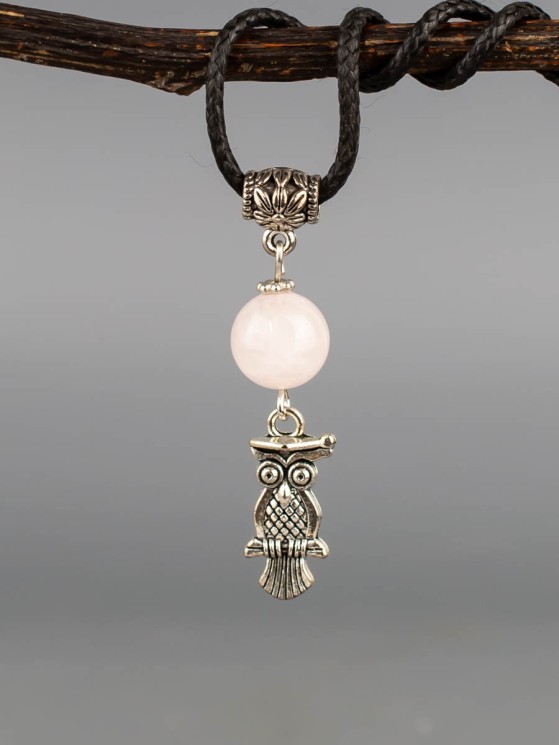 Кулон с розовым кварцем "Стильная штучка" 01-1322