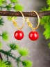 Серьги "Самба 2" иск. коралл с8248