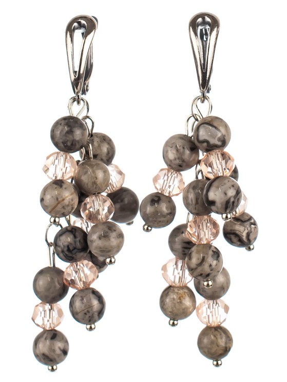 Серьги из яшмы "Смородина" 03-1133