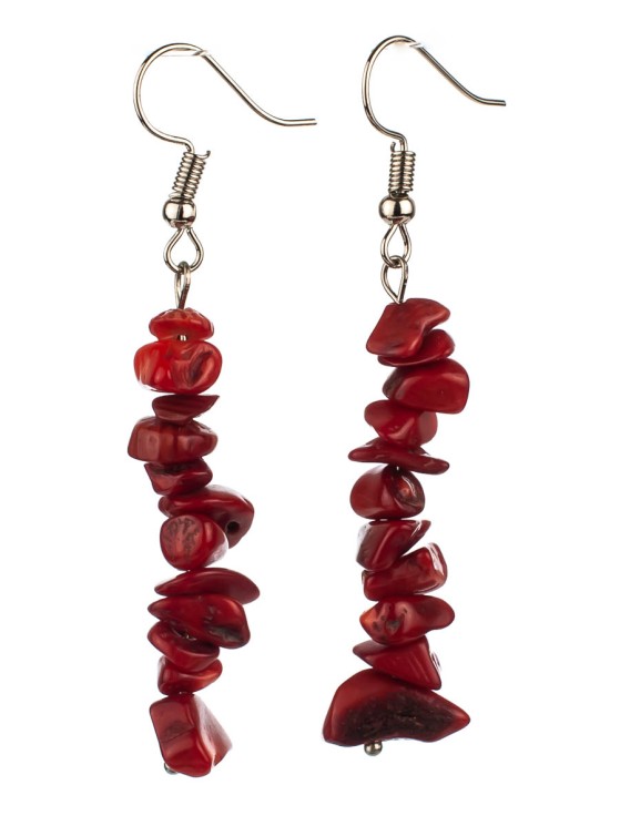 Серьги из коралла "Забава" 03-1434