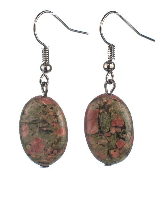 Серьги из унакита "Кэтти" 03-1454