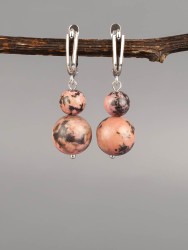 Серьги «Дарина 2» родонит нс-8005а